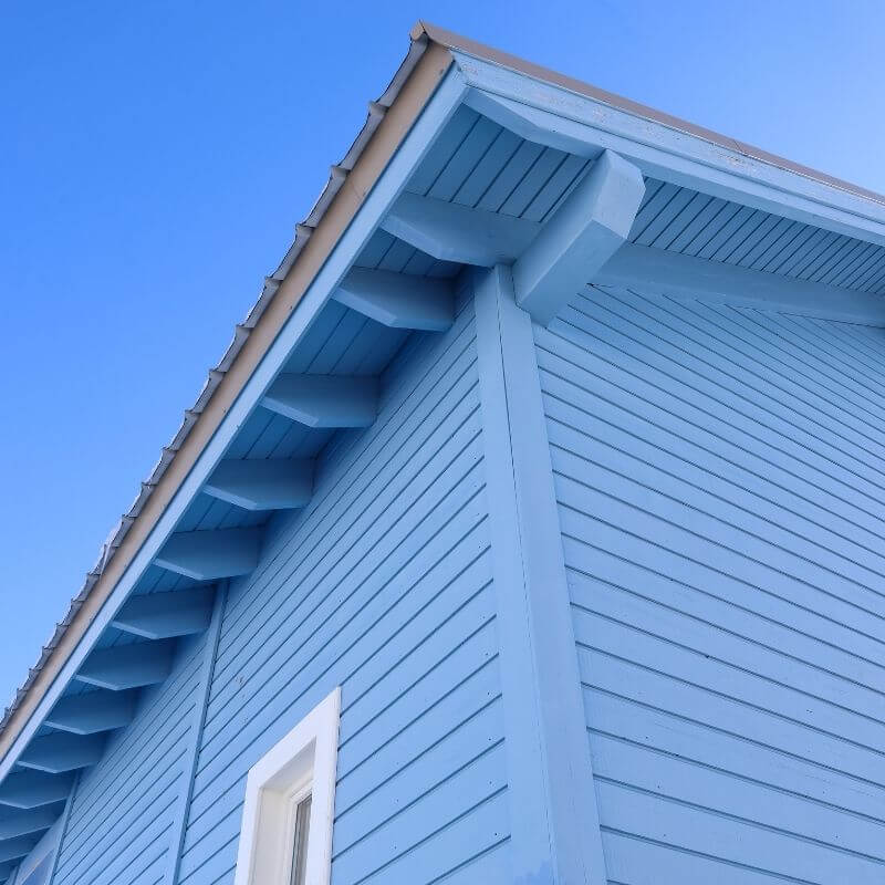 SmartSide Siding on blue house