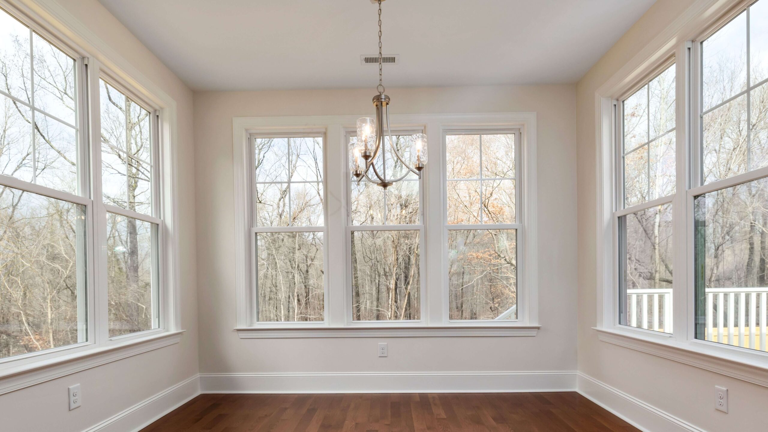 room with double-hung windows