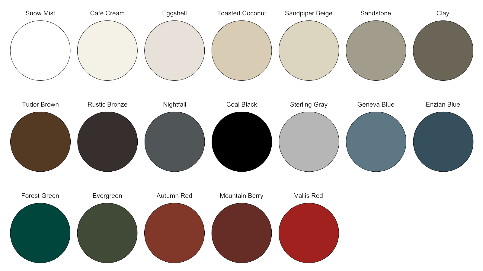 Standard Paint Colors