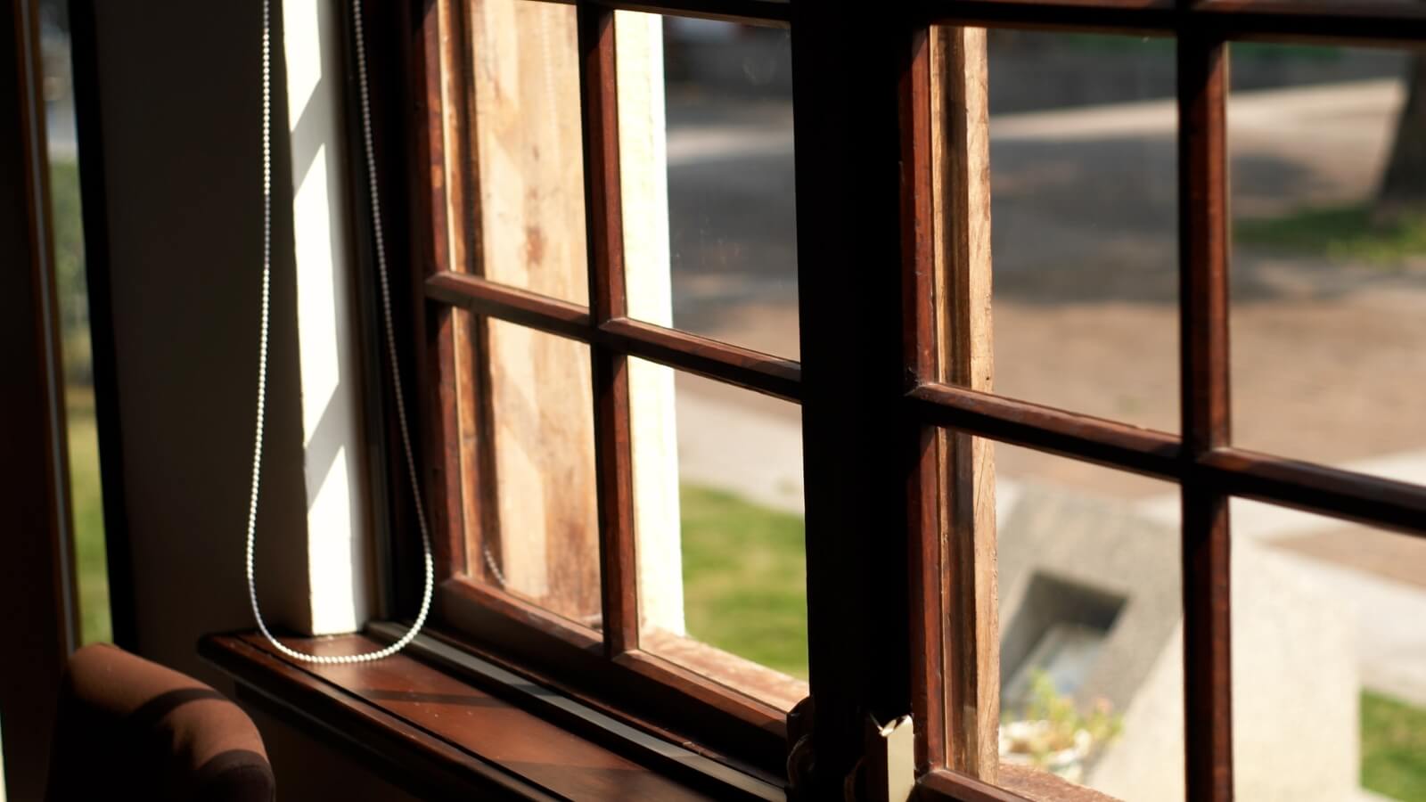 Closeup of wooden window frames