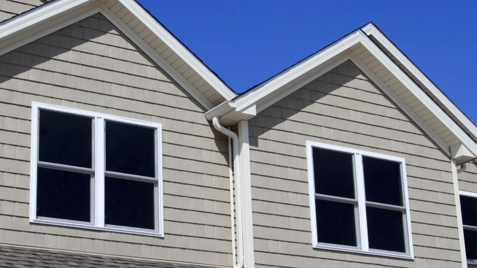 Closeup of two house windows