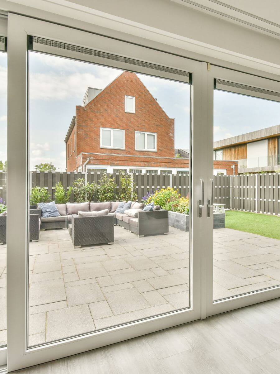 white backyard patio door