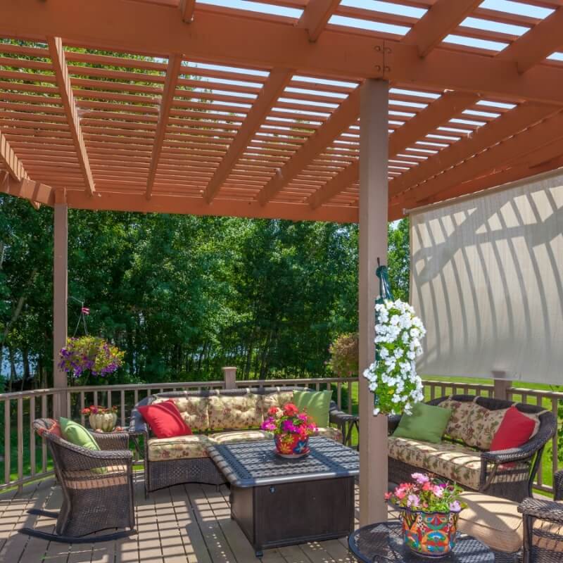 closeup of brown pergola closeup of brown pergola