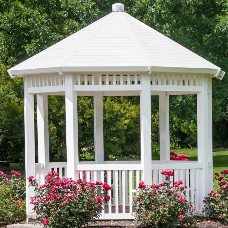 white gazebo with pink flowers white gazebo with pink flowers